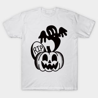 Vintage Halloween in traditional tattoo style. T-Shirt